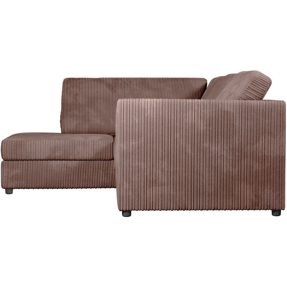 Chicago Jumbo Cord Full Back Black Corner Sofa
