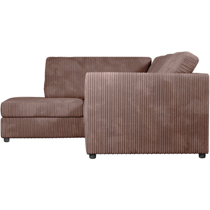 Chicago Jumbo Cord Full Back Black Corner Sofa