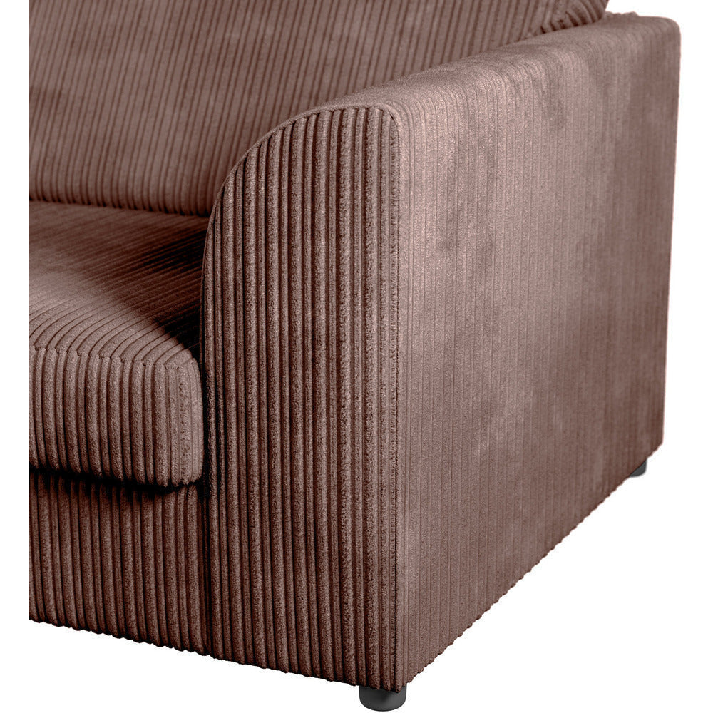 Chicago Jumbo Cord Full Back Black Corner Sofa