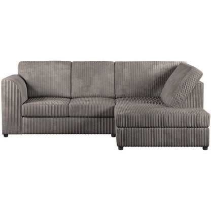 Chicago Jumbo Cord Full Back Black Corner Sofa
