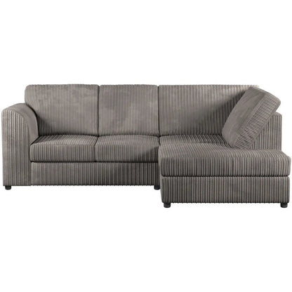 Chicago Jumbo Cord Full Back  Grey Corner Sofa