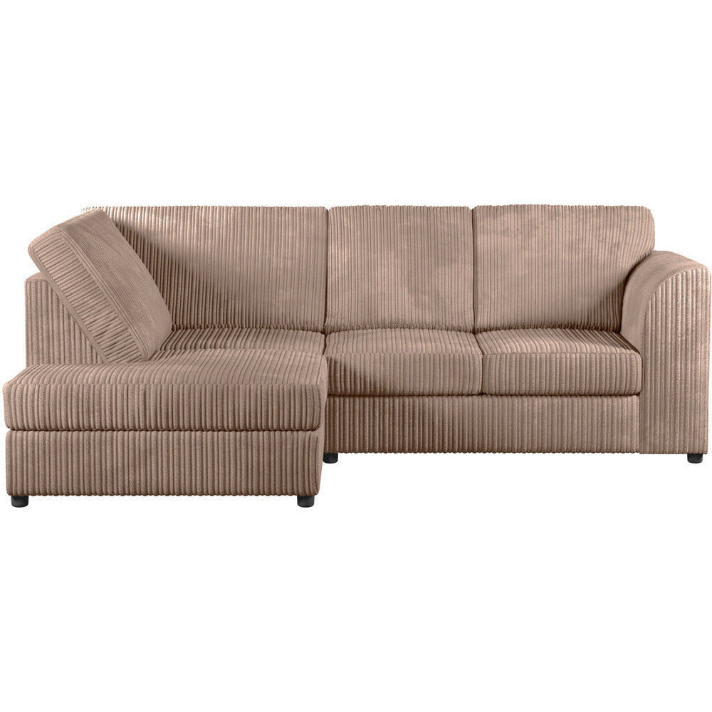 Chicago Jumbo Cord Full Back Black Corner Sofa