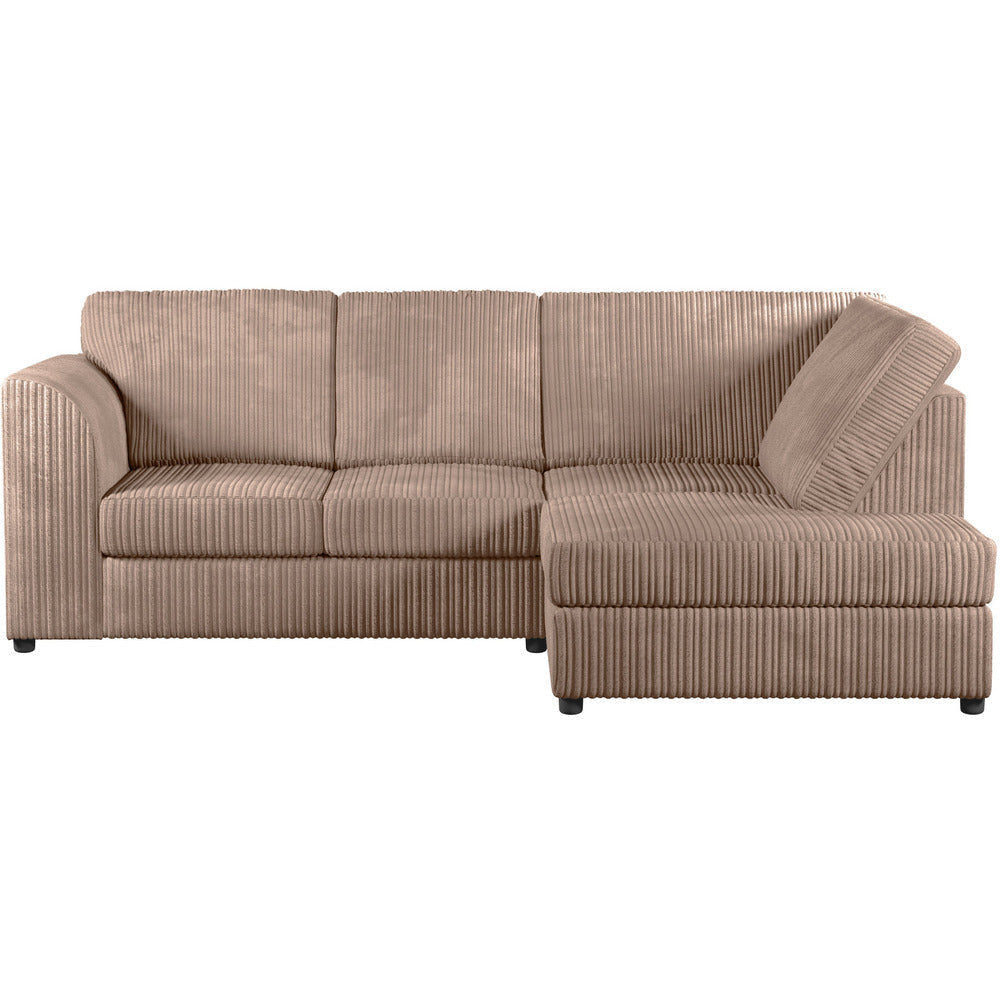 Chicago Jumbo Cord Full Back Black Corner Sofa