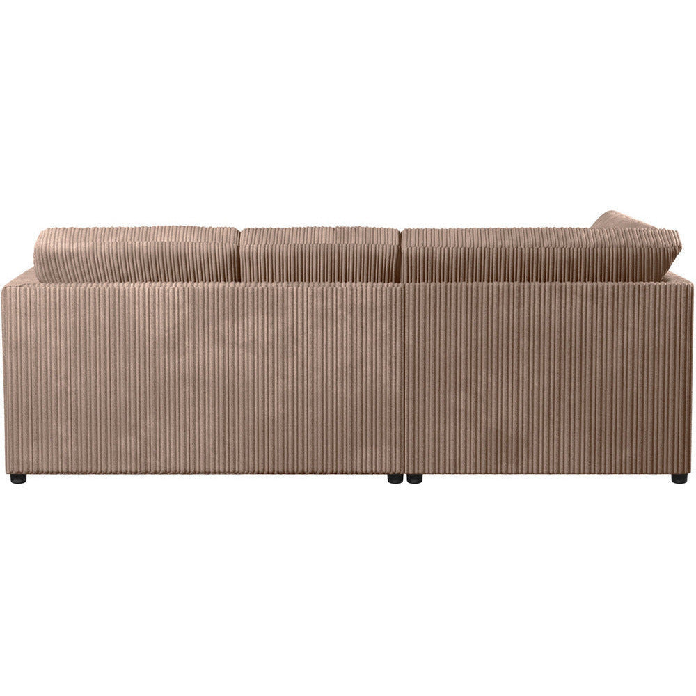 Chicago Jumbo Cord Full Back Black Corner Sofa