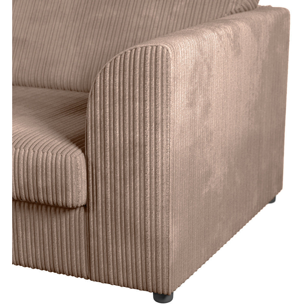 Chicago Jumbo Cord Full Back Black Corner Sofa