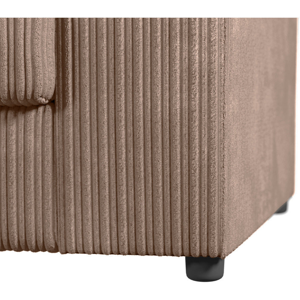 Chicago Jumbo Cord Full Back Black Corner Sofa