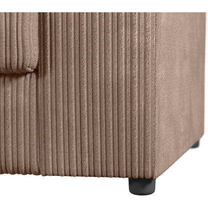 Chicago Jumbo Cord Full Back Black Corner Sofa