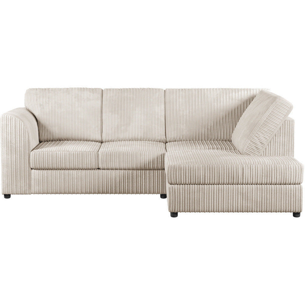 Chicago Jumbo Cord Full Back Black Corner Sofa