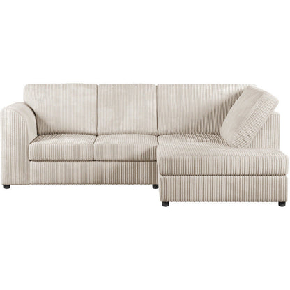 Chicago Jumbo Cord Full Back Black Corner Sofa
