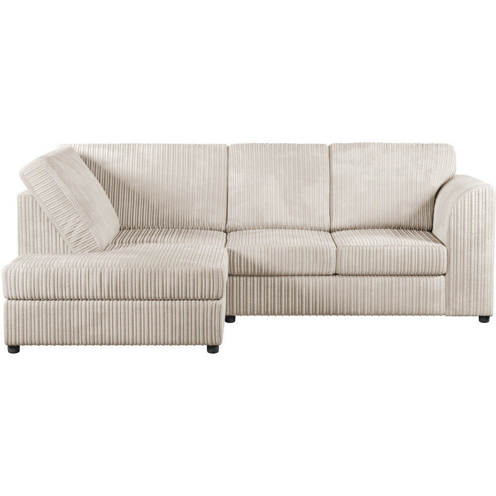 Chicago Jumbo Cord Full Back Black Corner Sofa