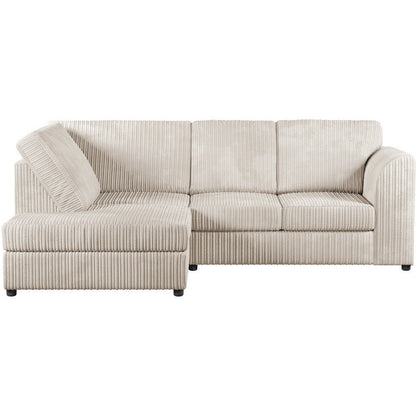 Chicago Jumbo Cord Full Back Black Corner Sofa