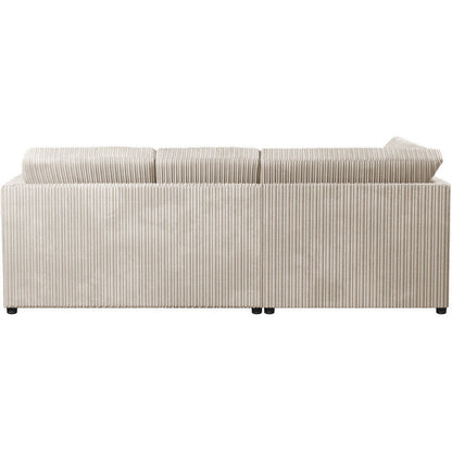 Chicago Jumbo Cord Full Back Black Corner Sofa