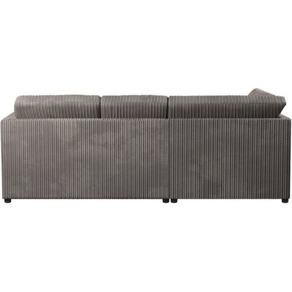 Chicago Jumbo Cord Full Back Black Corner Sofa