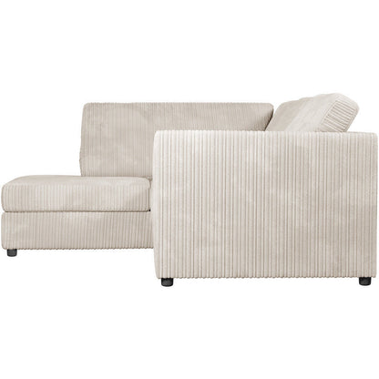Chicago Jumbo Cord Full Back Black Corner Sofa