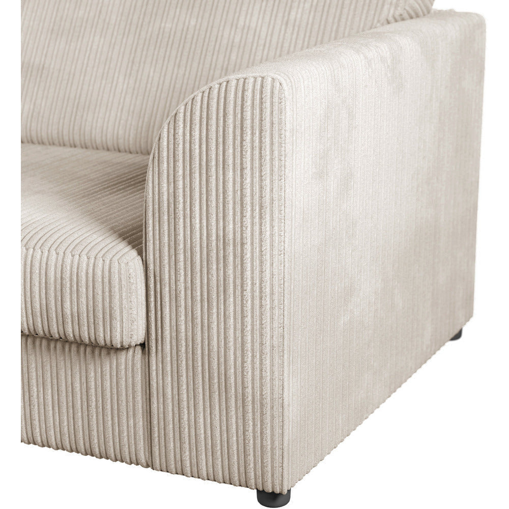 Chicago Jumbo Cord Full Back Black Corner Sofa