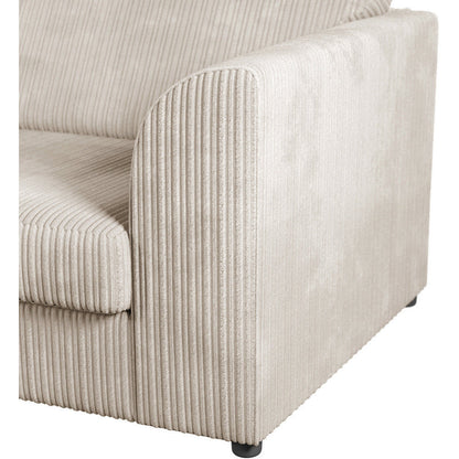 Chicago Jumbo Cord Full Back Black Corner Sofa