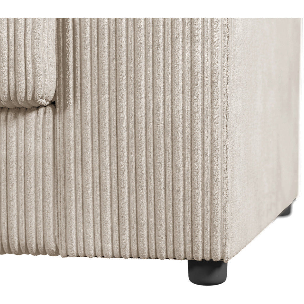 Chicago Jumbo Cord Full Back Black Corner Sofa