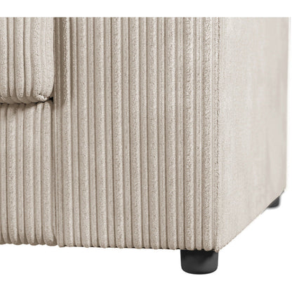 Chicago Jumbo Cord Full Back Black Corner Sofa