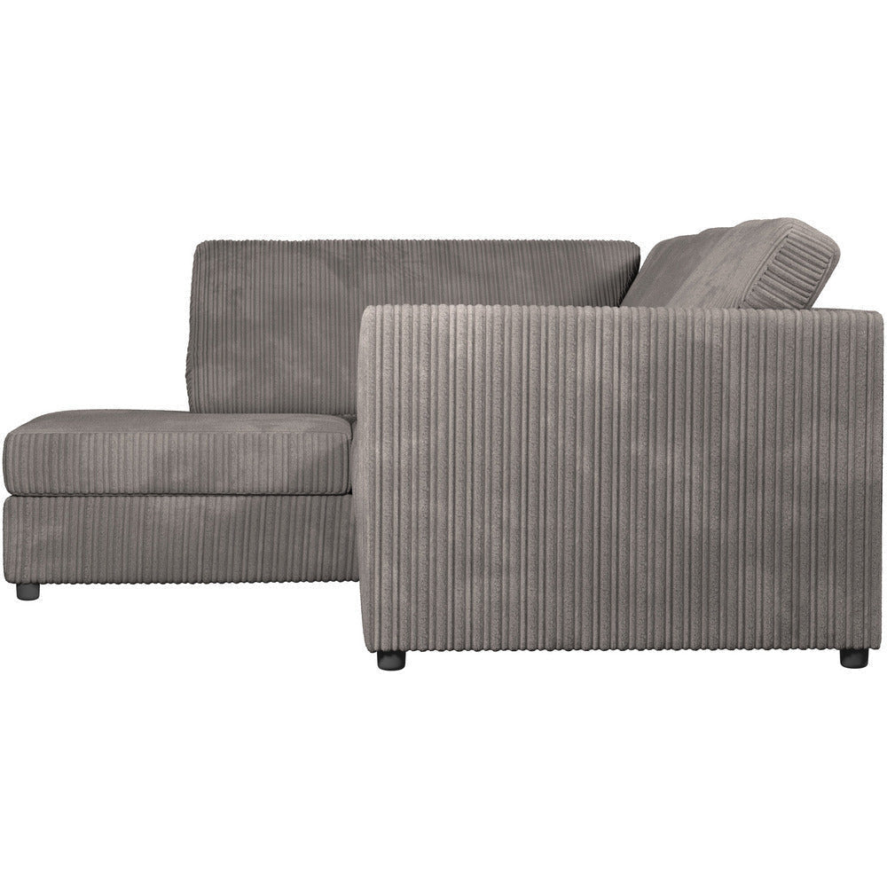 Chicago Jumbo Cord Full Back Black Corner Sofa