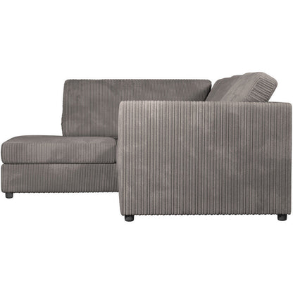 Chicago Jumbo Cord Full Back Black Corner Sofa