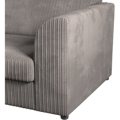 Chicago Jumbo Cord Full Back Black Corner Sofa