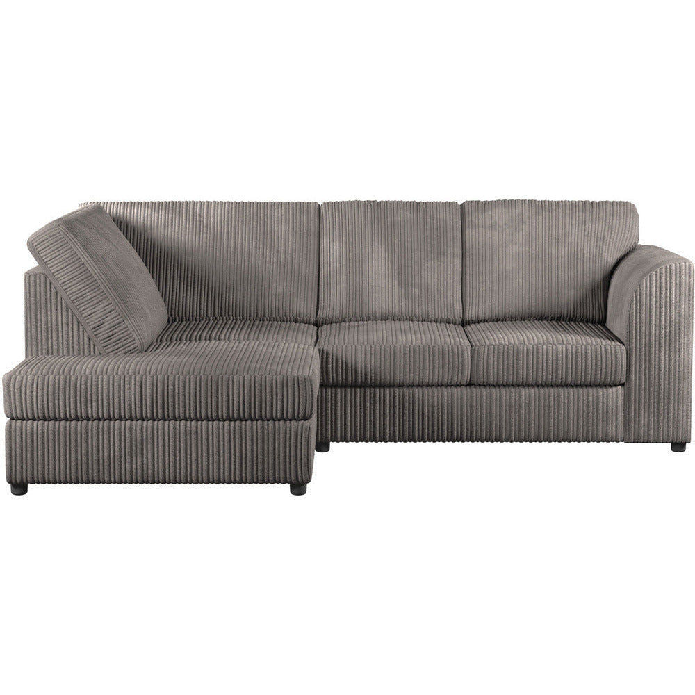 Chicago Jumbo Cord Full Back Black Corner Sofa