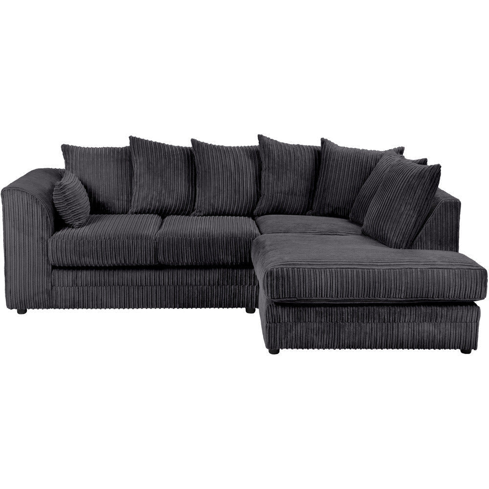 Chicago Jumbo Cord Black Corner Sofa