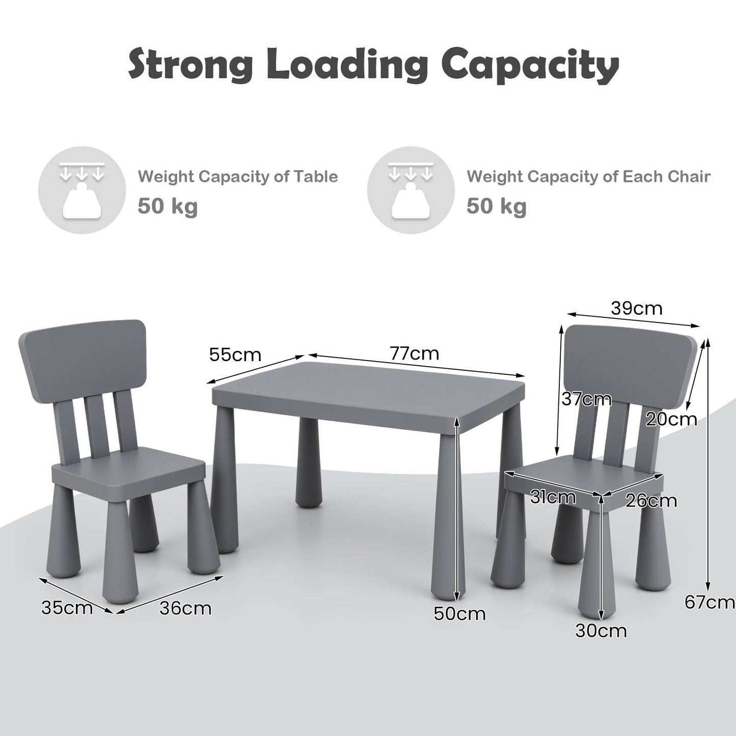 Children's Multi Activity Table and Chair Set-Grey