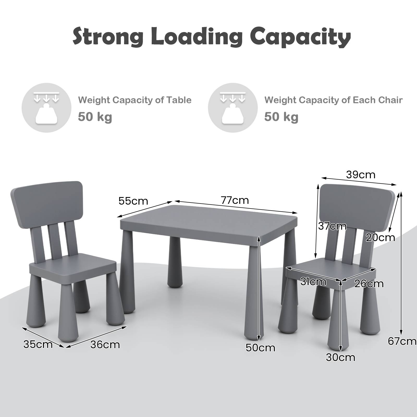 Children's Multi Activity Table and Chair Set-Grey