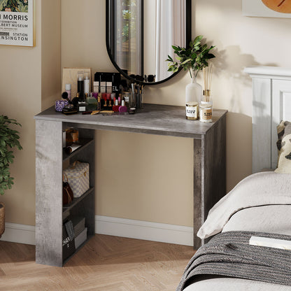 Computer Desk with Bookshelf for Study Living Room-Grey