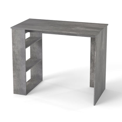 Computer Desk with Bookshelf for Study Living Room-Grey