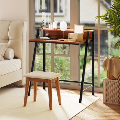 Computer Desk with Monitor Stand 80 CM Small Desk Compact Desk-Brown