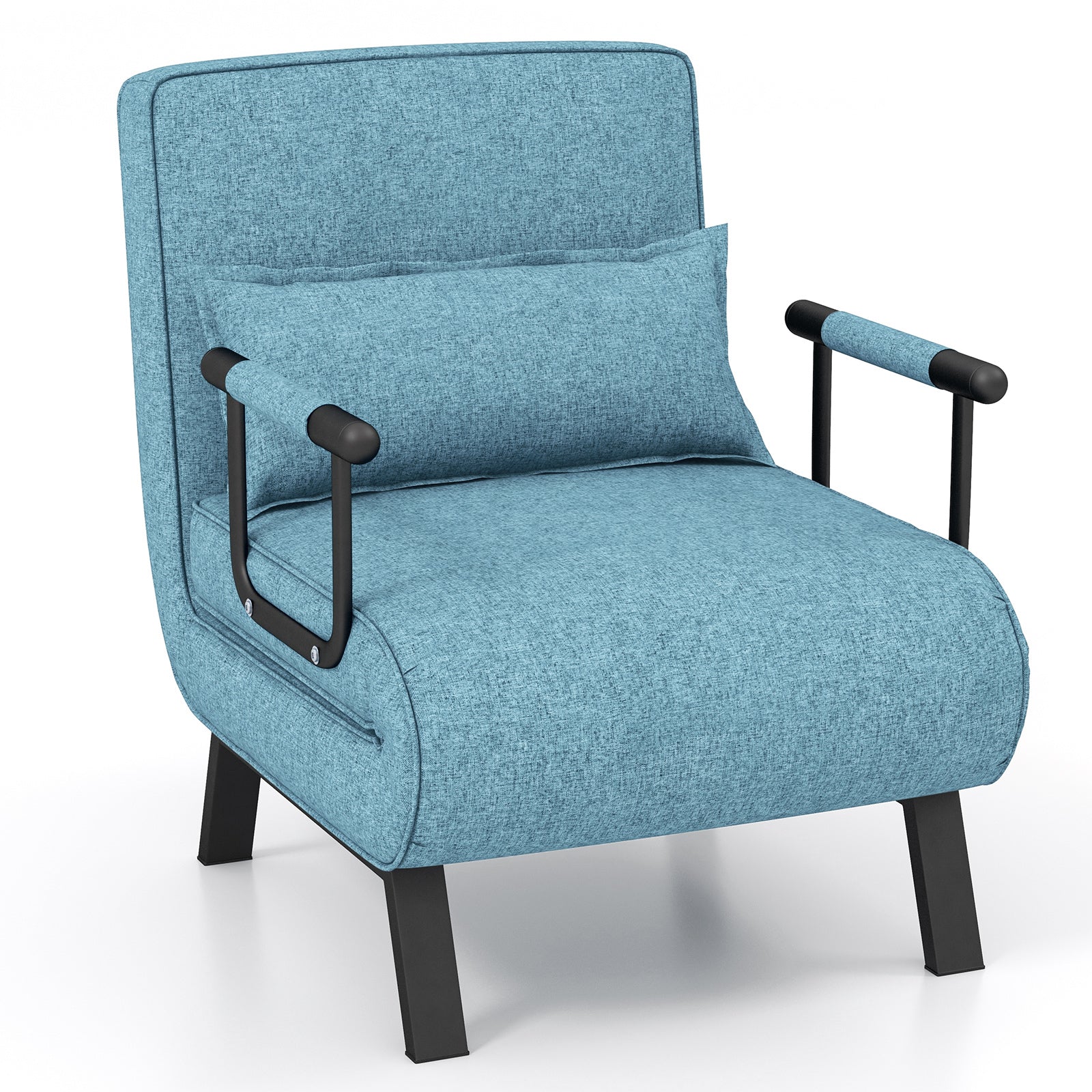 Convertible Sofa Bed 4-in-1 with 6-Position Adjustable Backrest-Lake Blue