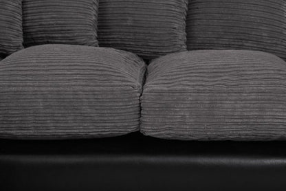 Harvey Cord Fabric Corner Sofa - Black or Brown