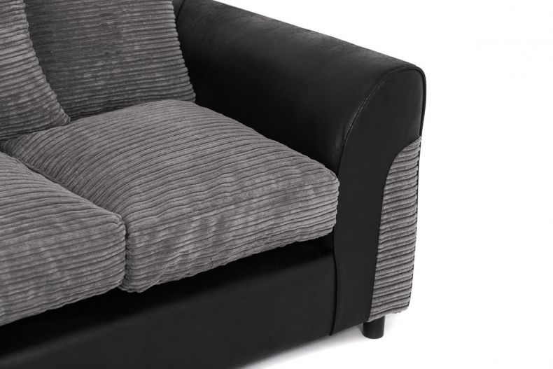 Harvey Cord Fabric Corner Sofa - Black or Brown