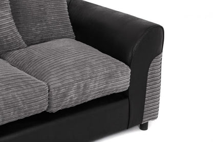 Harvey Cord Fabric Corner Sofa - Black or Brown