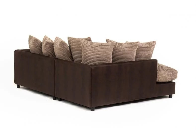 Harvey Cord Fabric Corner Sofa - Black or Brown