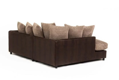 Harvey Cord Fabric Corner Sofa - Black or Brown