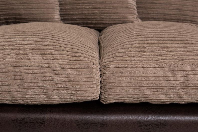 Harvey Cord Fabric Corner Sofa - Black or Brown