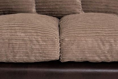 Harvey Cord Fabric Corner Sofa - Black or Brown