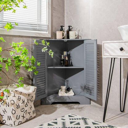 Corner Storage Cabinet Display Unit-Grey