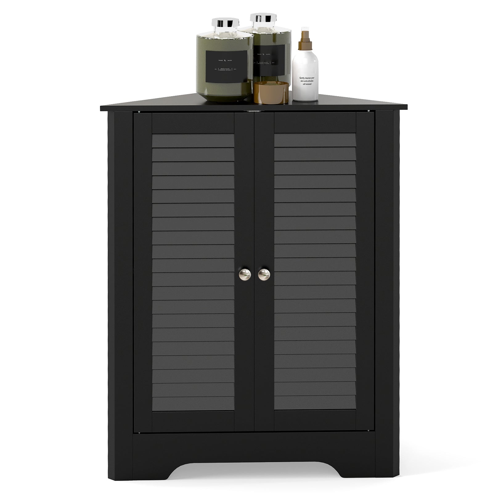 Corner Storage Cabinet Display Unit-Black