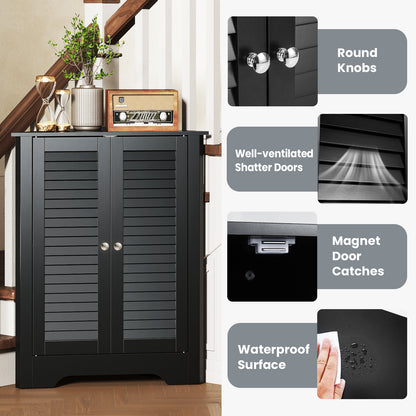 Corner Storage Cabinet Display Unit-Black