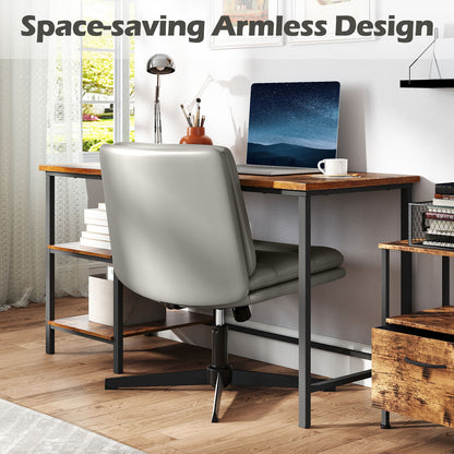Criss Cross Legged Chair with Adjustable Height for Bedroom-Grey