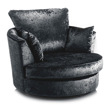 Arabia Crushed Velvet Corner Sofa - Silver, Black, Mink