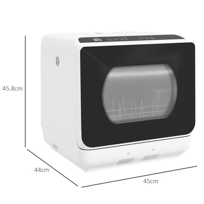 HOMCOM Six-Programme Countertop Dishwasher - White