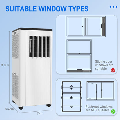 HOMCOM 9,000 BTU App-Controlled Mobile Air Conditioner, 20mÂ² Radius - White