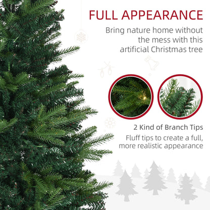 HOMCOM 1.2m 4ft Christmas Tree Entrance Decor 750 Tips Xmas Pre-lit Tree 80 LED with Vase Base