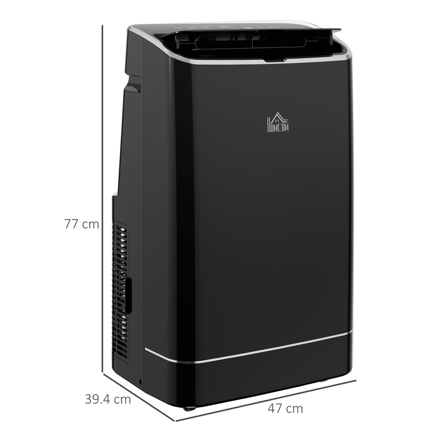 HOMCOM 14000 BTU Mobile Air Conditioner, 35mÂ², Smart Home WiFi, with Dehumidifier, Fan, 24H Timer, Window Kit, Black