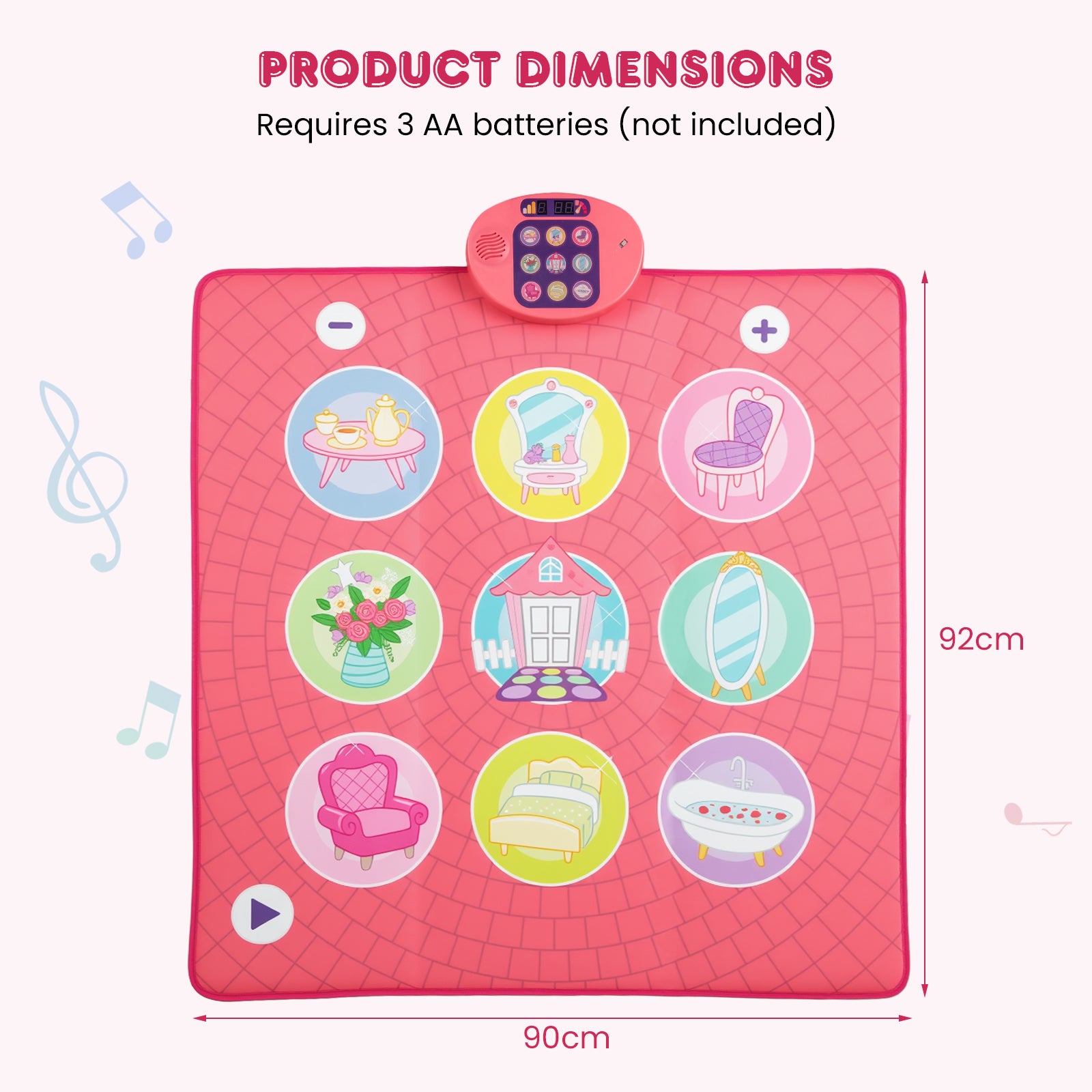 Dance Pad Game Toy with 5 Levels and 9 Keyboard Sounds for 3+ Kids